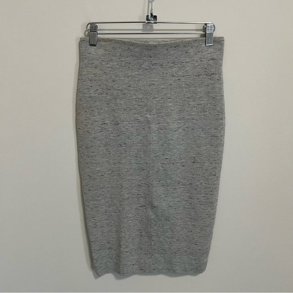 Aritzia Wilfred Lis Skirt High Rise Pull On Pencil Skirt Heathered Gray - Picture 8 of 12